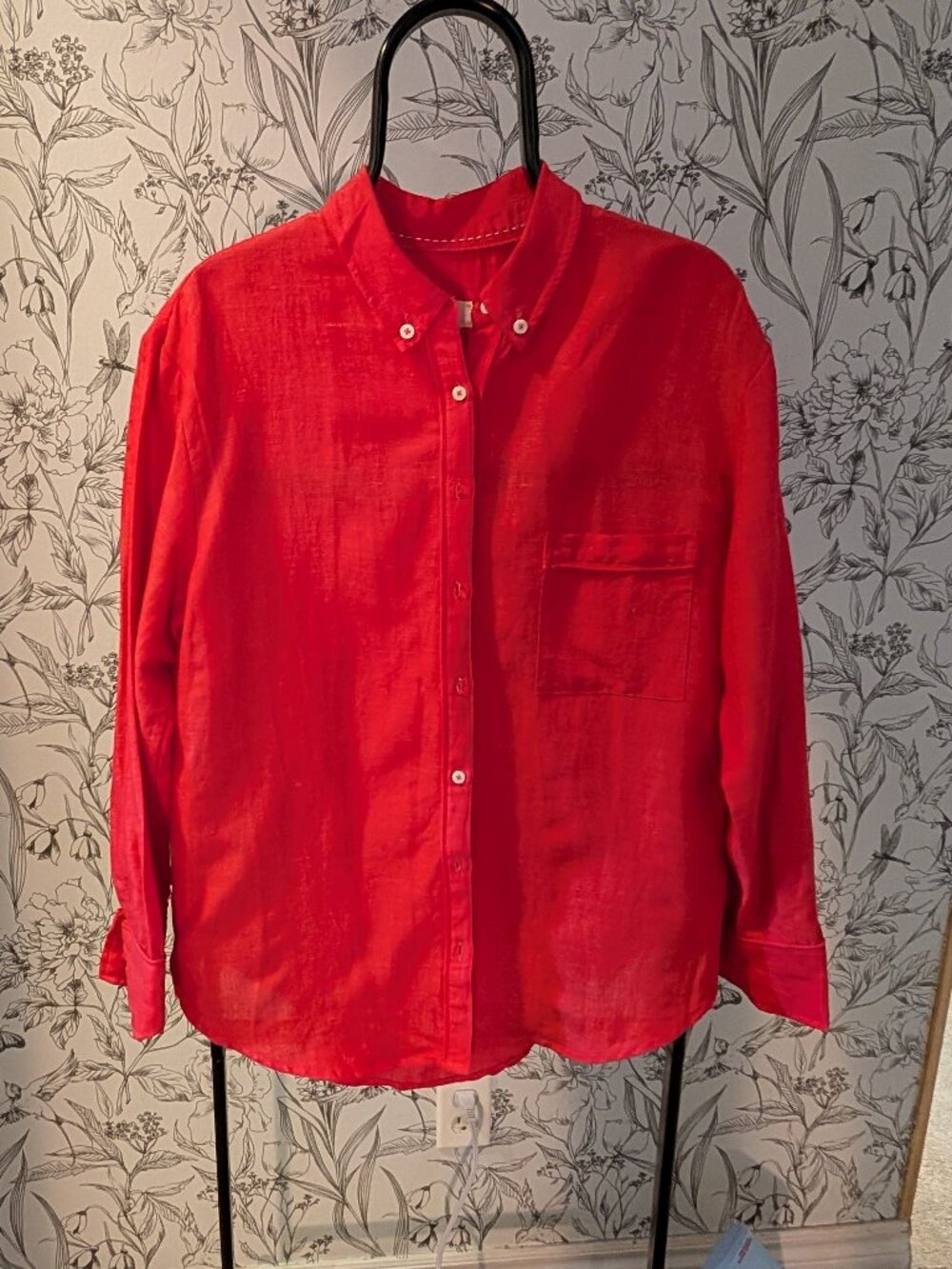 Maeve by Anthropologie Linen Blend Button-Down Shirt | Size Medium